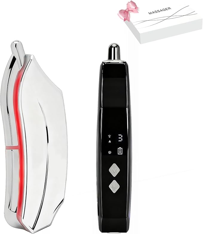 Heated Muscle Scraper, Electric Fascial Knife for Deep Tissue Massage with Heat, Vibration and Microcurrent, Portable Muscle Scraper Tool(Silver), Gua Sha Tool Gift for Athletes, Workers