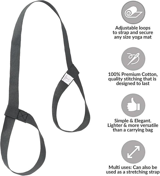 YOGAER Yoga Mat Carrier Strap, Adjustable Thick Straps Sling for Carrying Large Mats, Stretching Band