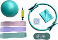 Pilates Ring Set for Home Workouts Women, Pilates Kit with Resistance Bands Magic Circle Accessories, Exercise Ball 9.8”, Portable Fitness Equipment for Home, Gym, Office Workouts