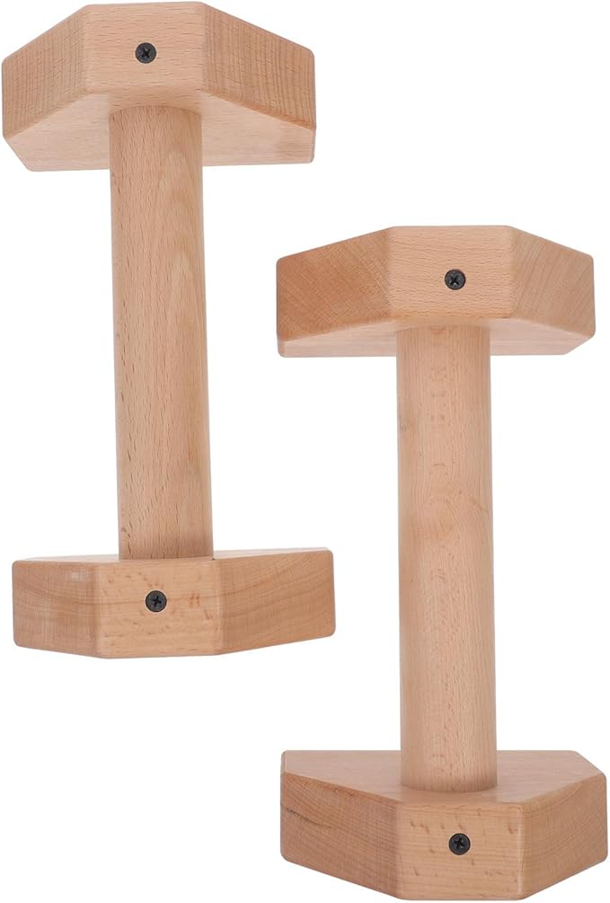 Milisten Wooden Push up Bars Set, 25cm Beech Wood Push-up Stands for Men, Calisthenics Fitness Accessory, Indoor and Outdoor Strength Training Equipment