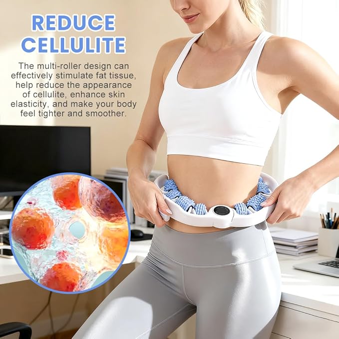 Cellulite Massage Tool, Lymphatic Drainage Cellulite Remover for Legs, Anti-Cellulite Massager with Detachable Roller Handles for Thighs, Legs & Buttocks(Color:Blue)