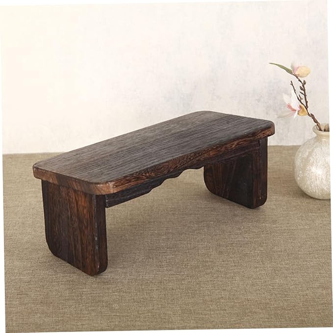 Toyvian Meditation Bench Lightweight Wooden Stool for Home Use Non-Slipping Kneel Mat for Meditation Prayer and Yoga for Living Room and Bedroom