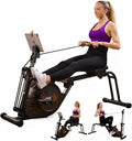 Rowing Machine, 3 in 1 Rower with 6-Level Adjustable Height & 8-Level Resistance, Dual Slide Rail System, Supports Up to 350 lbs, Row Machine for Home Exercise