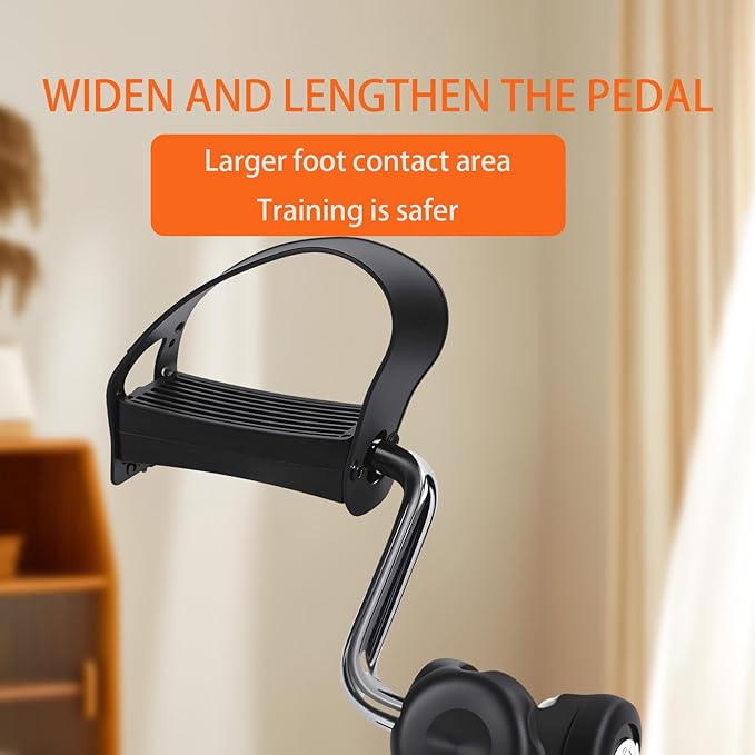 Pedal Exerciser Bike Hand Arm Leg and Knee Peddler, Arm Leg Knee Physical Therapy Exercise Bike, Adjustable Fitness Recovery Equipment for Seniors Total Body with Monitor Black