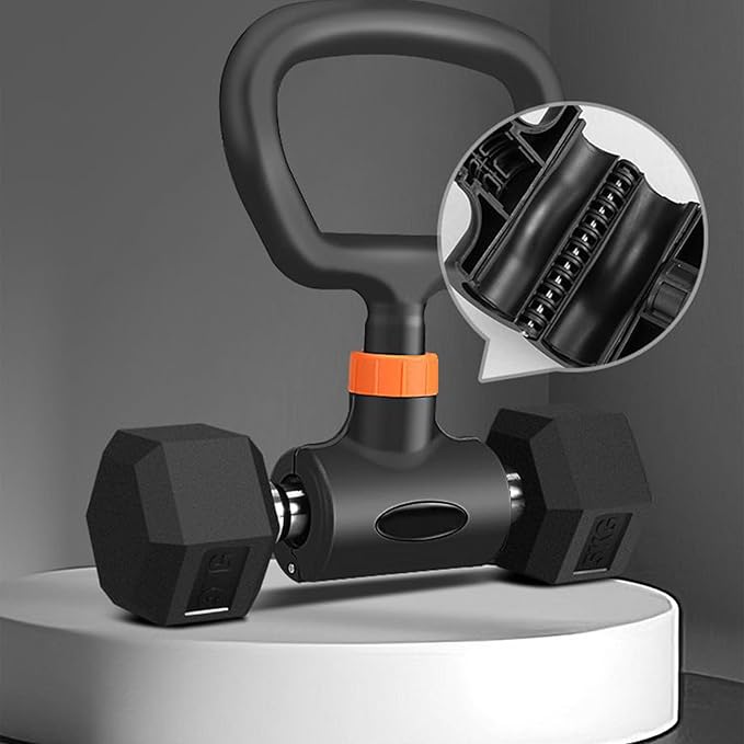 Portable Kettlebell Handle, Dumbbell Grip Handle for Weights, Adjustable Workout Equipment Attachment, Steel Material Exercise with Anti Slip, Fitness Accessory for Home Gym Weight Lifting