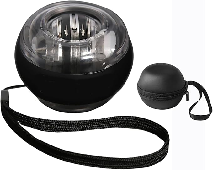 Torque Ball Hand Exerciser with Counter Gyro Ball New Torque Ball Hand Strengthener Gyroscope Ball Forearm Strengthener for Stronger Wrist Bones and Muscle(Black1,with Light)