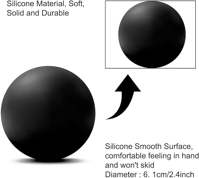 WOVTE Massage Lacrosse Ball for Sore Muscles, Shoulders, Neck, Back, Foot, Body, Deep Tissue, Trigger Point, Muscle Knots, Yoga and Myofascial Release (Black)