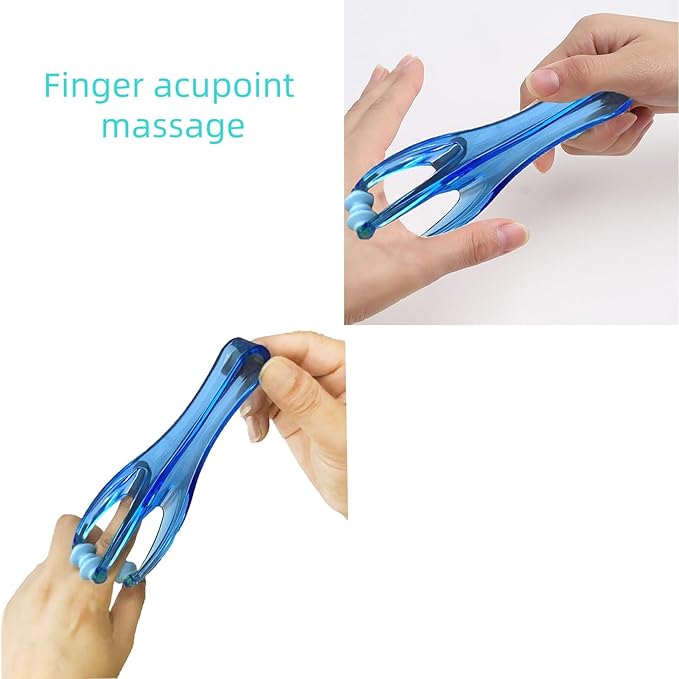 Mugwort Massage Hammer, Massage Tools，Finger Massager. Back, Shoulder & Body - Handheld Percussion Therapy Tool with US Design Patent (Sky Blue)