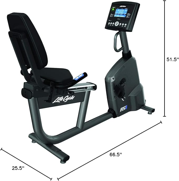 Life Fitness RS1 Recumbent Indoor Cycling Exercise Bike with Go Console