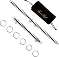 Sovyime Black Portable Exercise Spreader Bar, Restore Pilates Sports Aid Training Fitness Gear Pilates Aid Kit, Home Yoga Gym Kit (2pcs Silver)