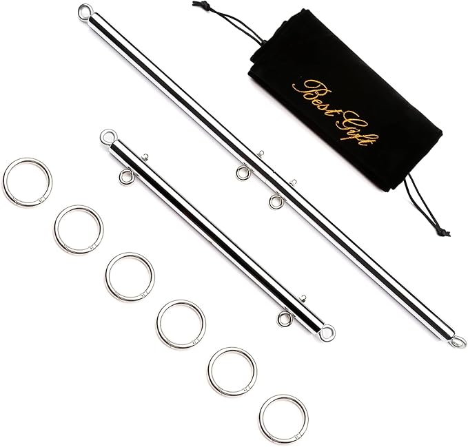 Sovyime Black Portable Exercise Spreader Bar, Restore Pilates Sports Aid Training Fitness Gear Pilates Aid Kit, Home Yoga Gym Kit (2pcs Silver)