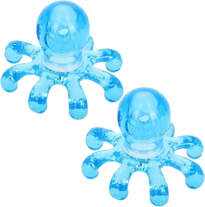 Octopus Massager 2 Pack Portable Handheld Scalp and Body Massage Tool Self Pressure Point Tool 3.93 Inch for Neck Head Relaxation, Blue