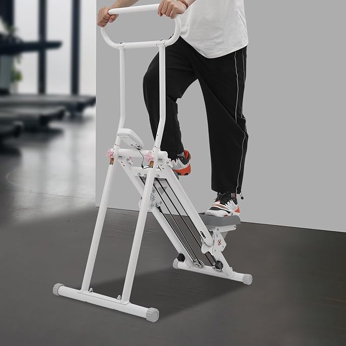 Stair Stepper Vertical Climber Machine with LCD Screen Compact Folding Cardio Exercise Climber Stair Climber for Living Rooms, Home Gyms, Apartments Foldable Design 300 lbs Capacity
