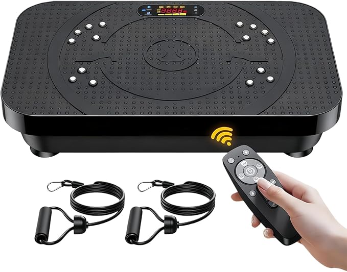 Vibration Fitness Plate Exercise Machine, Professional Automatic Mode Full-Body, Promotes Lymphatic Circulation, Burns Fat & Weight Loss, Home Fitness Equipment - 330 LBS for Women and Men