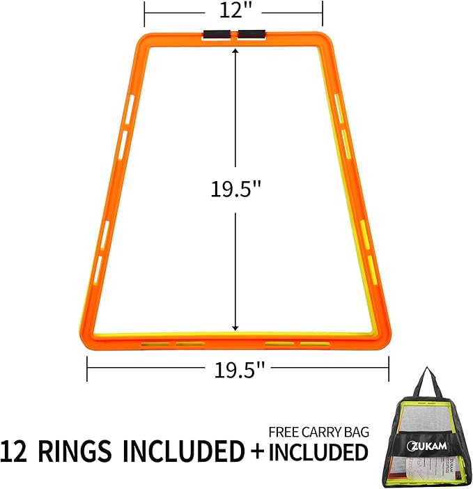 Trapezoid Agility Rings for Speed Training & Agility Footwork Training Speed Hurdles Ladder with Carrying Bag