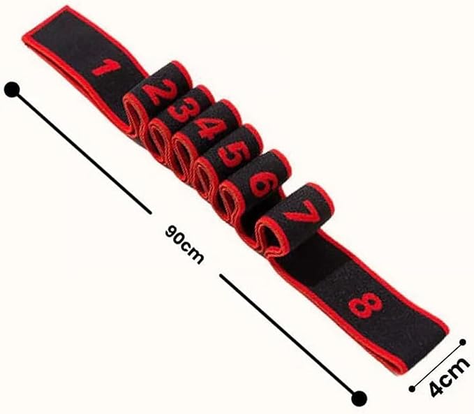 Fitness Resistance Bands for Stretching and Yoga, Number Stretch Resistance Band with Clear Markings, 8/10/12 Section Stretch Band for Fitness, Pilates, Dance, Full Body Workout