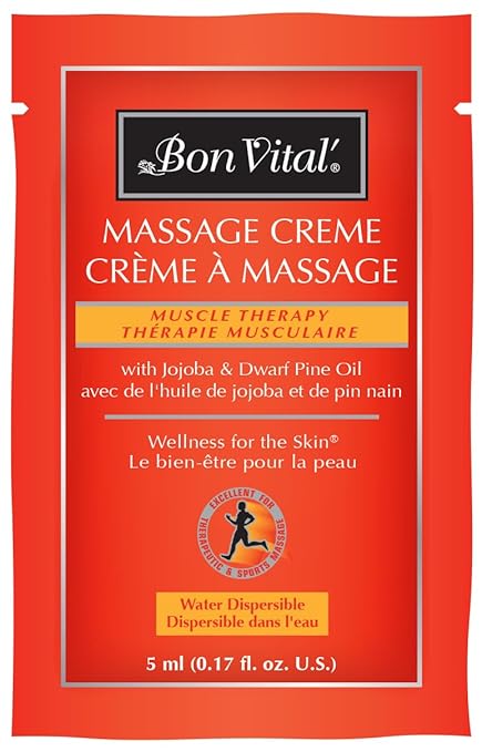 Bon Vital' Muscle Therapy Massage Creme, 1-Gallon, Massage Cream with Essential Oils for Deep Tissue, Sports, Swedish & Trigger Point Massage, Smooth Texture