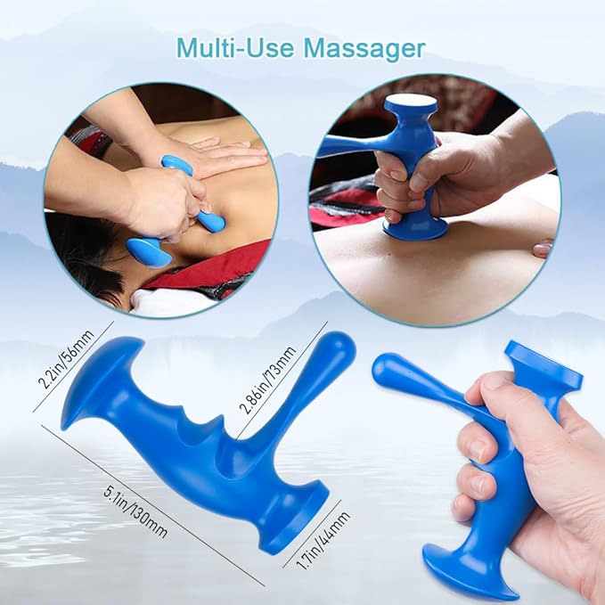 ZORZA 1Set Manual Thumb Shaped Massage Tools Featuring 3 and 4-Legged Massage Knobs for Trigger Point Pressure Massager and Deep Tissue Massage,Ideal for Stress Relief