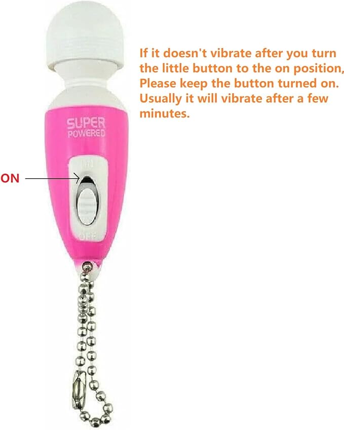 Mini Portable Small Keychain Vibrating Massage Body Tool Heads Massager Pocket Toy for Women Neck Shoulder Face Back Muscles Pink and Black Color