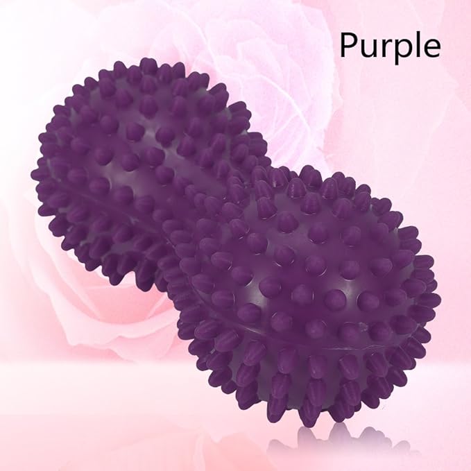 Spiky Massage Ball Peanut Massager Ball Fitness Exercise Mobility Peanut Ball Pain Muscle Steess Foot Myofascial Relief for Plantar Fasciitis Heel Foot Arch Pain (perple)