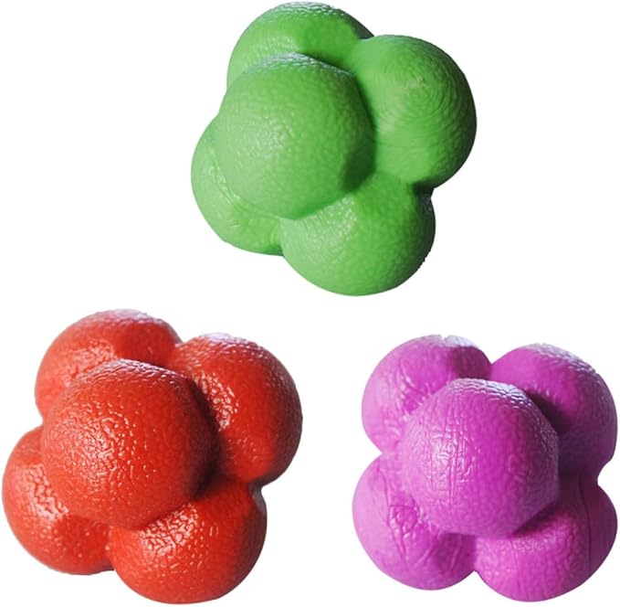 Yardwe 3pcs Agility Balls Hexagonal Reaction Ball Fitness Agile for Home Sports Training Random Color