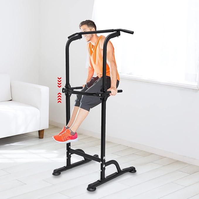 YIYIBYUS Training Dip Stands Station,Dip Station Power Tower Pull Up Bar Strength Training Workout Equipment Home
