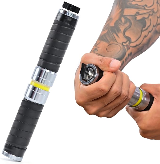 Grip Strength Trainer, Adjustable Resistance for Hand, Wrist & Forearm Strengthener with All-Metal Build, Portable Wrist Roller Exercise Equipment for Home Gym