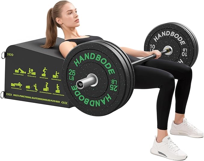 Hip Thrust Bench, Multi-Functional Slip-Free Hip Thrust Machine for Glute Bridge, Box Jump, Push-Ups, Squat, Ab Exercise, Suitable for Home & Gym