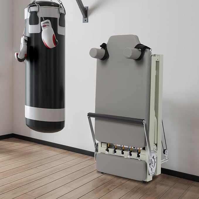 Foldable Pilates Reformer, Yoga Fitness Equipment for Gym Workout and Home Use, Up to 260 lbs Weight Capacity, Pilates Exercise Equipment Pilates Machine for Beginners
