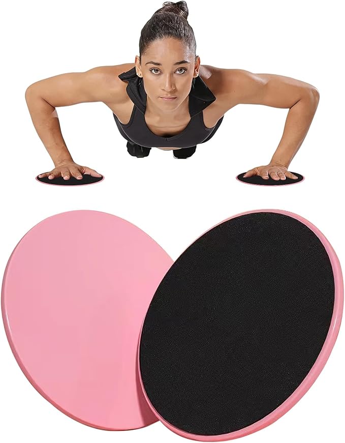 Upgrade Sport Core Sliders for Working Out - Dual Sided Glide Discs for Full Body Workout on Carpet or Hardwood Floor - Fitness & Home Exercise Equipment for Athletes