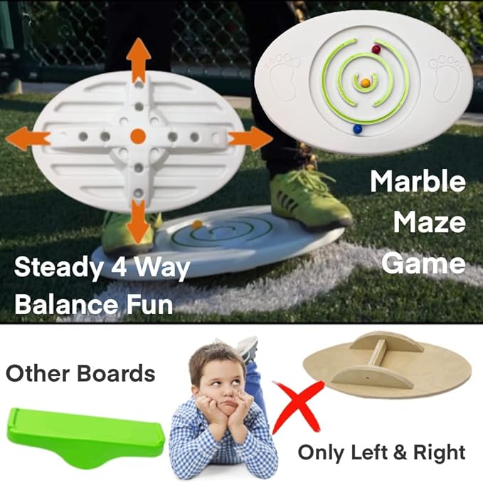 Balance Board Kids - Wobble Board, Rocker Boards, Maze Design with 3 Balls - Stable 4 Way Rocker Base, Fun Game Toys Suitable for Kids