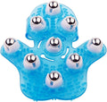 Handheld Massage Ball for Muscle Back Neck Joint Foot Shoulder Leg Pain Relief - Palm Shaped Massage Tool with Roller Balls, Portable Design, Blue