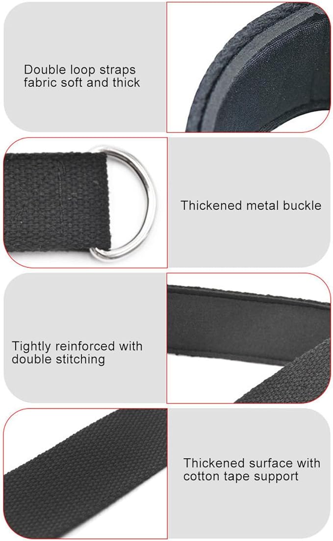 Pssopp Pilates Double Loop Straps, Anti Slip Surface Enhanced Stabilits Improve Flexibility and Strength for Practice Auxiliary Equipment