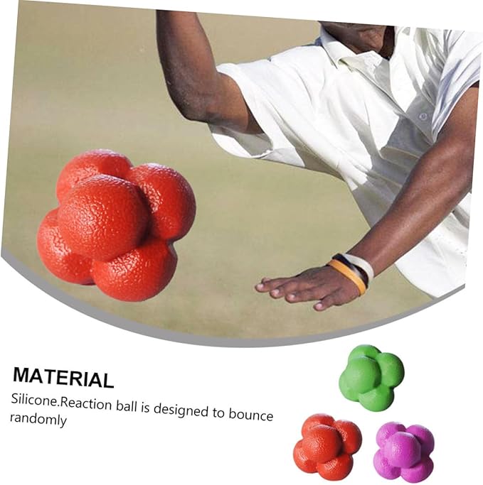 3pcs Hexagonal Reaction Balls for Agility Training Fitness Agile Balls for Hand Eye Coordination Reflex Improvement and Home Workout Equipment Random Color
