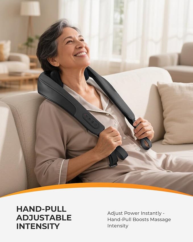 CooCoCo Cordless Neck Massager,Birthday Ideas for Dad Mom, Neck and Back Massager for Pain Relief Deep Tissue, Shiatsu Shoulder Massager for Pain Relief, Back Massager with Heat