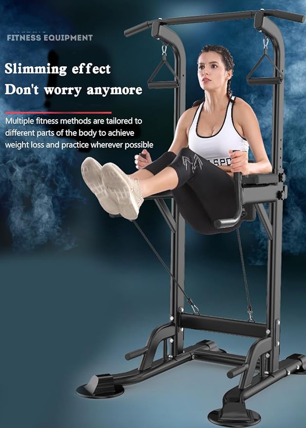 Mad Hornets Pull-Up Bars & Squat Bar Power Tower Dip Stands Strength Training for Home Gym