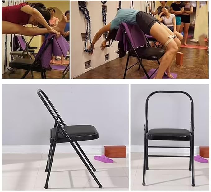Pilates Yoga Chair,Iyengar Yoga Chair,Yoga Inversion chairyoga Assist Chair,Reinforced Yoga Chair,Backless Chair Yoga Chair 2 Bar,Black