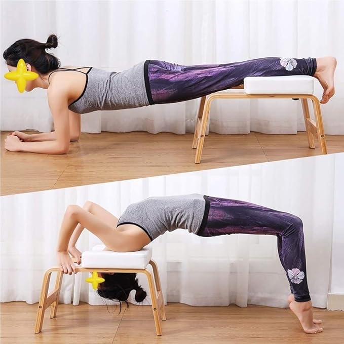 Yoga Headstand Bench, Meditation Stool for Adults, Handstand & Pilates Chair, Yoga Auxiliary Chair, Headstand Support Stool(Black)