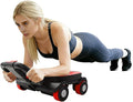 4-Wheel Ab Roller, Abdominal Wheel with Elbow Support for Home Gym, Portable Fitness Roller Workout Machine, Core Strength Training Equipment for Men Women