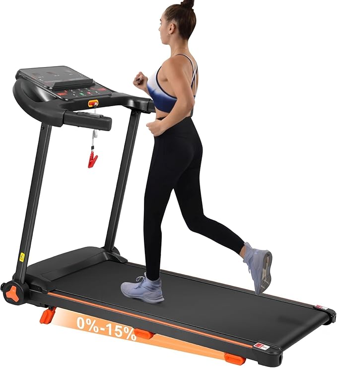 15% Incline Treadmill with Handle, 3-in-1 Portable Treadmills for Home and Office, Foldable Treadmills with 300 Lbs Weight Capacity, 3.0HP Quiet Walking Pad Treadmill, Three Screen