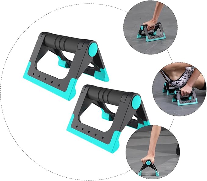 Luxshiny Push-up Rack Push-up Holder 1 Pair Indoor Exercise Equipment Blue Push-up Bracket Fitness Supplies Strength Training for Home Workout
