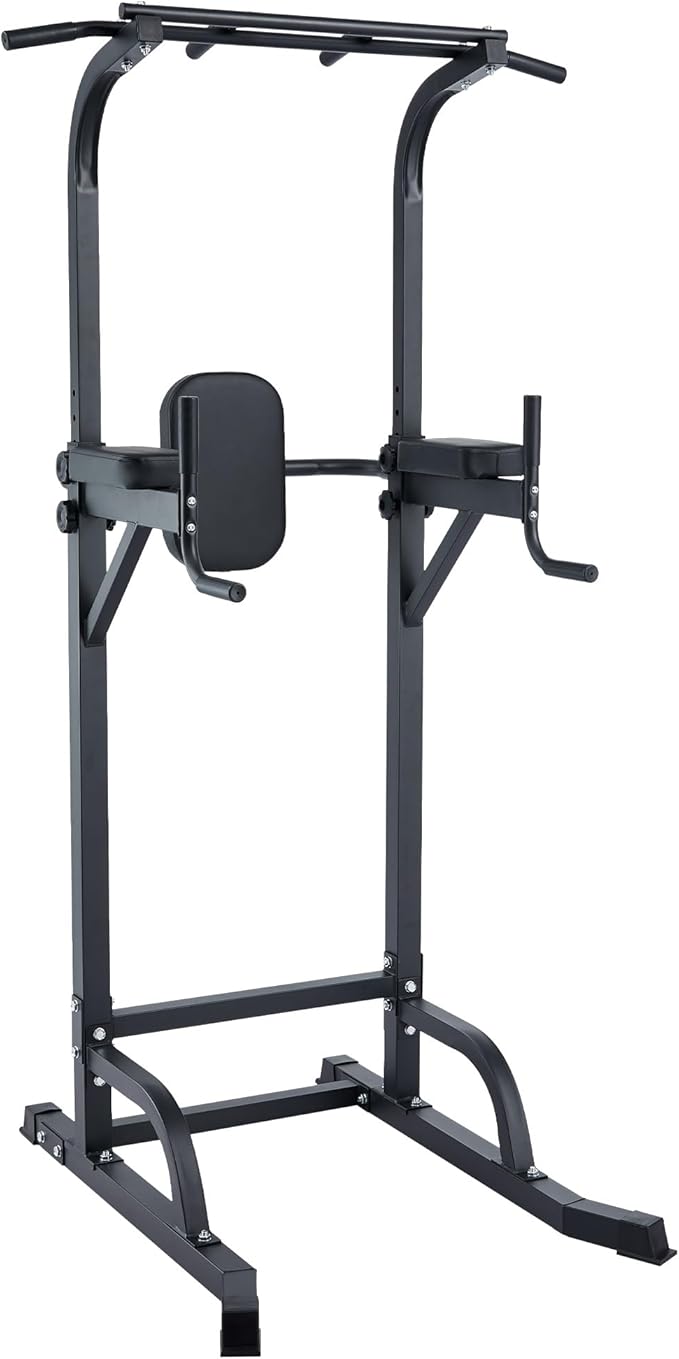 Multifunction Pull Up Bar Dip Station for Home Gym, Adjustable Height Power Tower, 880LBS Capacity Strength Training Equipment for Full Body Workout, Indoor Fitness Chin Up Bar for Men Women