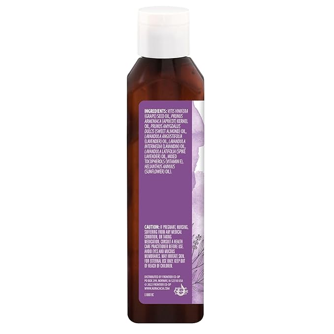 Aura Cacia Aromatherapy Bath, Body & Massage Oil, Lavender Harvest - 8 Ounce