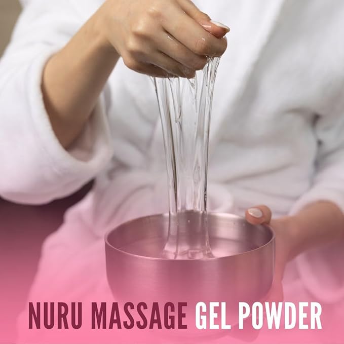 Japanese Nuru Massage Gel Powder 100g | Formulated with Natural Seaweed & Green Tea | Made in Japan | Paraben, & Glycerine Free | Fragrance-Free | Makes 2.64 gal/ 10L | Vegan | Ori