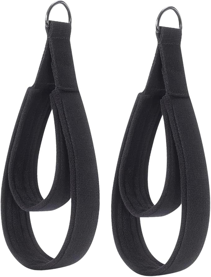 2X Pilates Double Loop Straps for Reformer,D Rings Straps Exercise Equipment Training