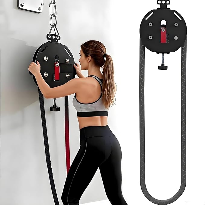 Endless Rope Trainer with Adjustable Resistance Suspension Pulley System for Home Gym Interval Strength Training