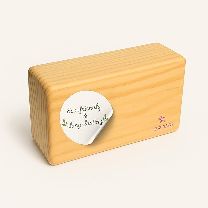 Original Wooden Yoga Block – Solid Hardwood Prop Inspired by Traditional Yoga Practice