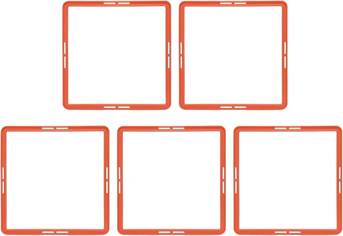 Quadrilateral Agility Rings Speed Rings with Carrying Strap and Clip, 5pcs Portable Agility Hurdles for Agility Footwork Training