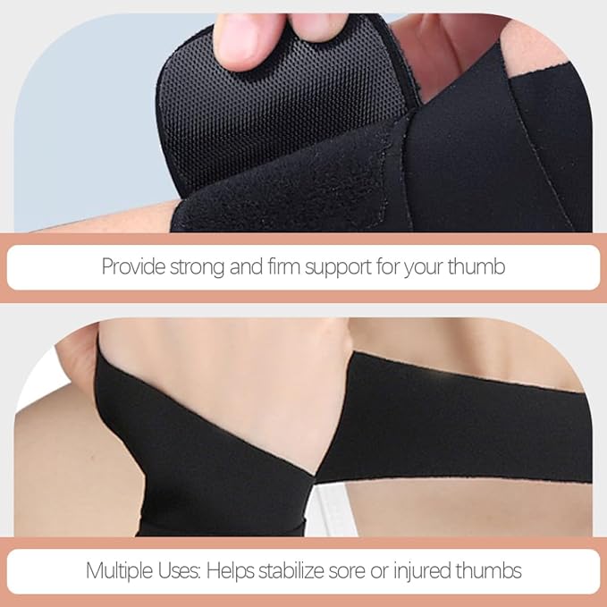 BESTonZON 2pcs Breathable Adjustable Wrist Protector and Thumb Support Brace, Ultra-Thin Sports Hand Brace for Workout and Fitness, Black Wrist Wrap for Joint Relief