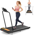 Walking Treadmill Pad with Handle Bar, Silent Fitness Equipment, Treadmill with 4-in-1 Modes, Easy Assembly, Portable Home Gym Equipment